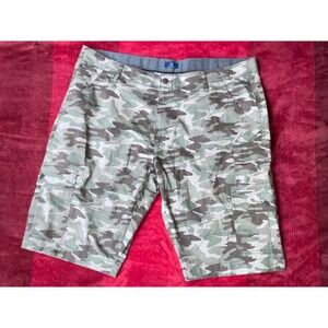 SZ 46 George Camo Cargo Shorts Longer Length Size 46 XB‎ Khaki Mix Elastic Waist